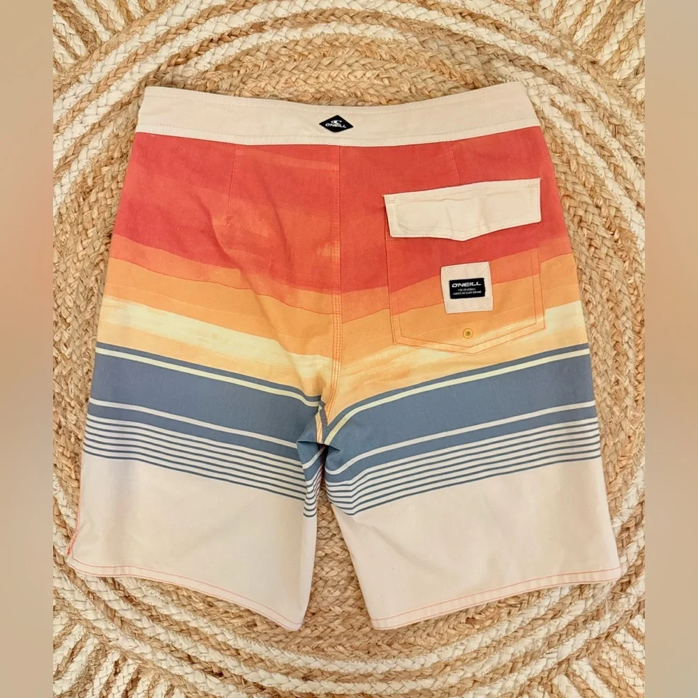 🌾 O'Neill Red and Orange‎ Board Shorts Retro Swimwear